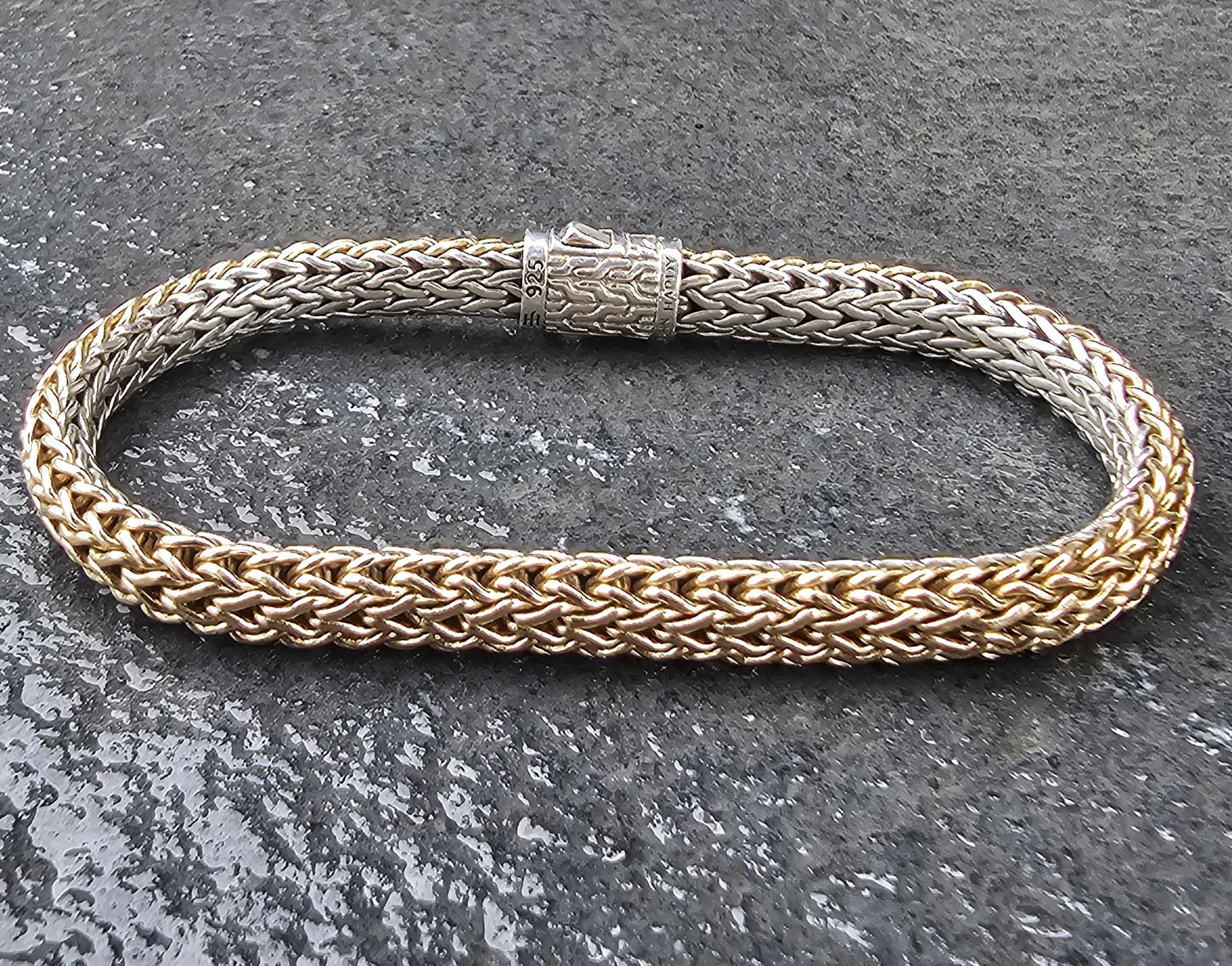 John Hardy Icon Bracciale Reversibile in Oro 18k A. Silver 6.5mm 7.5