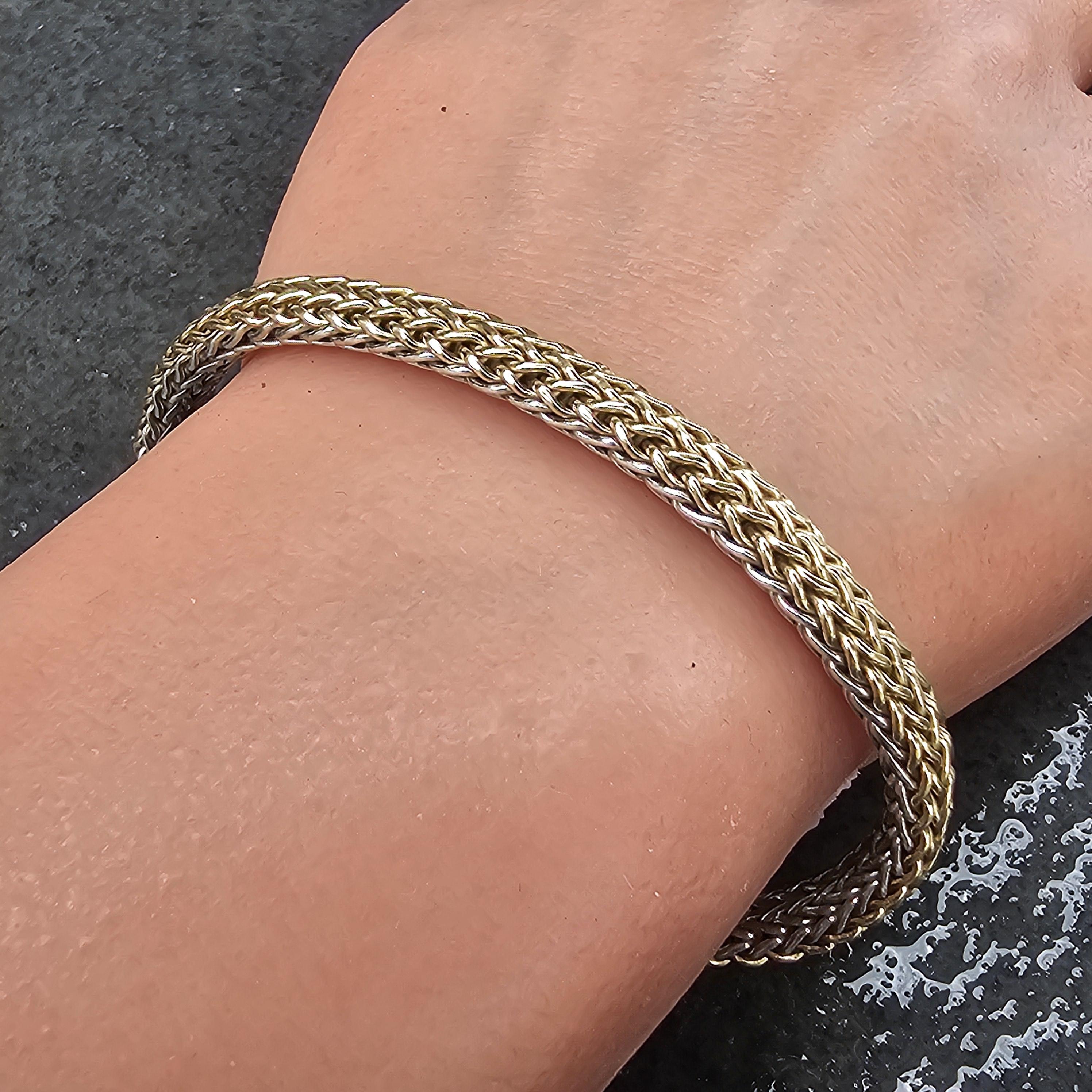 John Hardy Icon Bracciale Reversibile in Oro 18k A. Silver 6.5mm 7.5