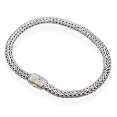 John Hardy Icon Sterling Silver & 18K Yellow Gold Diamond Clasp Bracelet