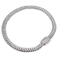 John Hardy Icon Sterling Silver & 18K Yellow Gold Diamond Clasp Bracelet