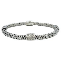 Pulsera John Hardy Icon con cadena tejida y pavé de diamantes en plata de ley 925