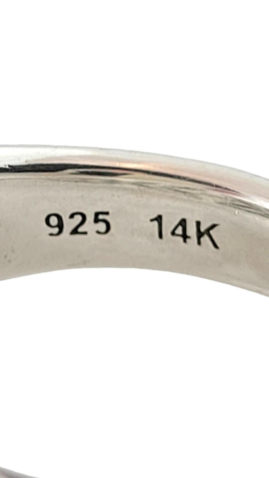 John Hardy JAi 14K Yellow Gold Sterling Silver Basketweave Ring Size 7 #17494 For Sale 2