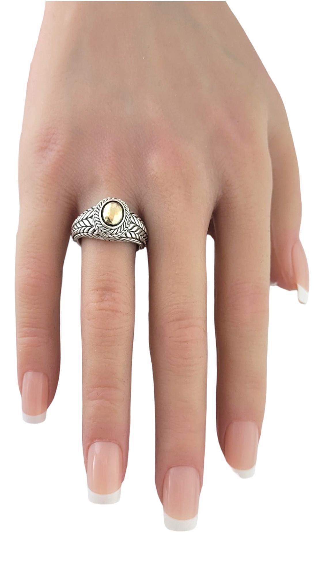 Women's John Hardy JAi 14K Yellow Gold Sterling Silver Basketweave Ring Size 7 #17494