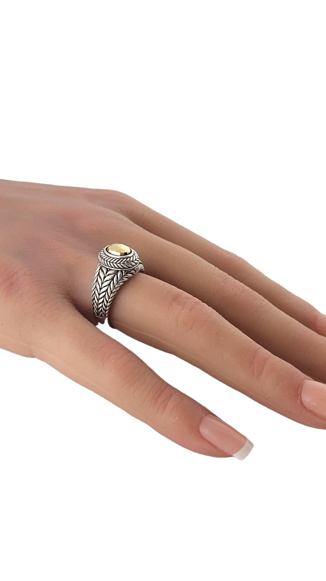 John Hardy JAi 14K Yellow Gold Sterling Silver Basketweave Ring Size 7 #17494 1