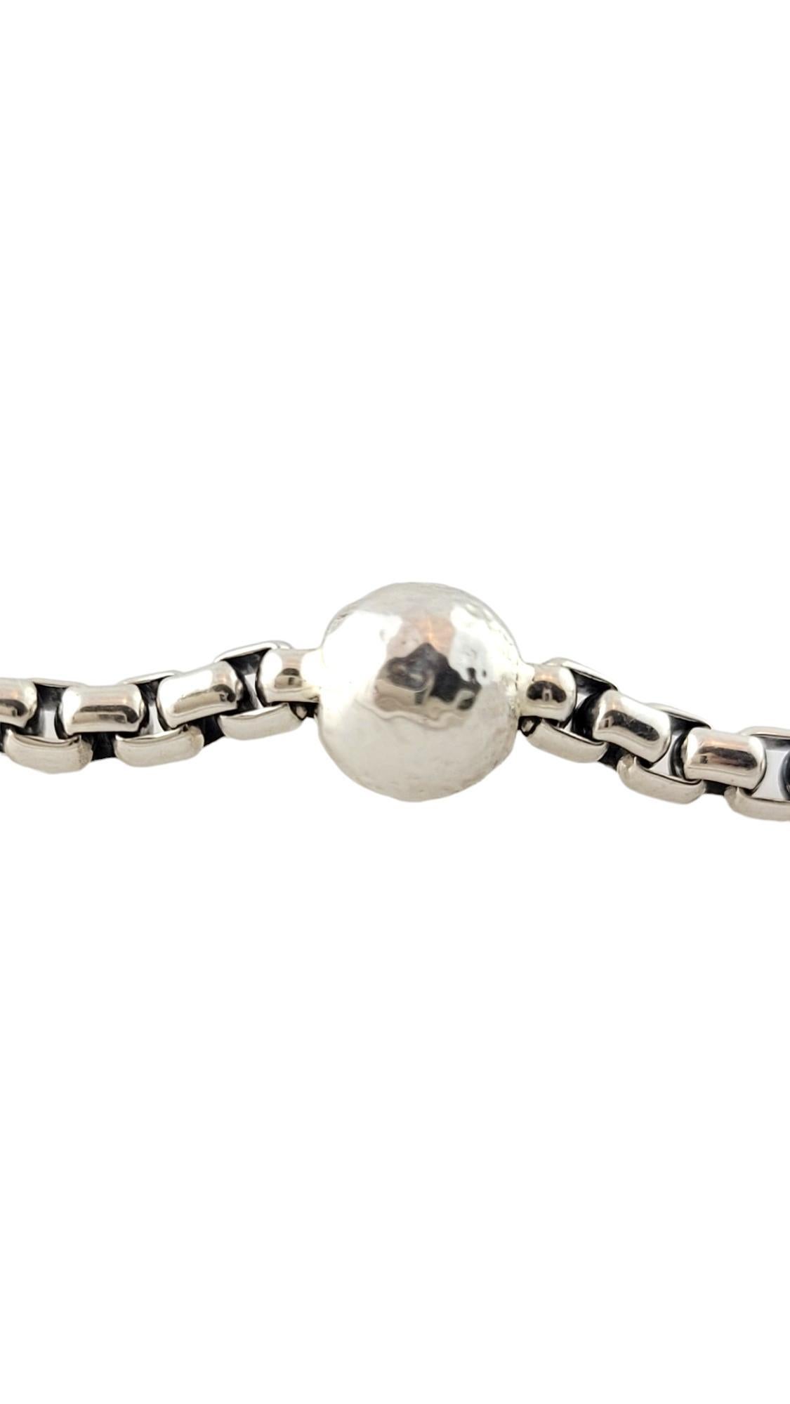John Hardy JAi Sterling Silver Bead Box Chain Necklace 

This gorgeous JAi box chain necklace with beads is was created by designer Johny Hardy with 925 sterling silver!

Chain length: 19.75