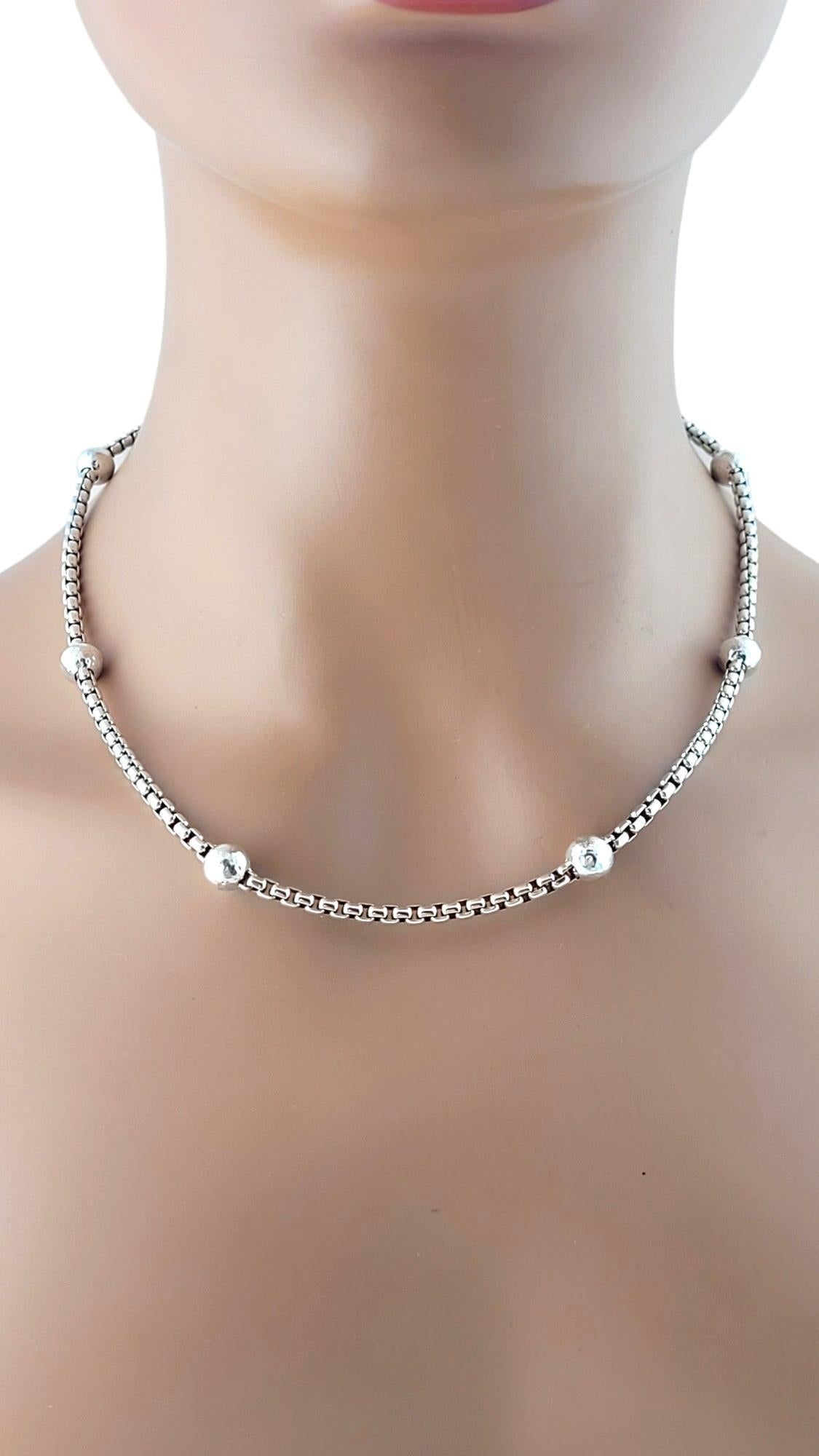 John Hardy JAi Sterling Silver Bead Box Chain Necklace #17461 3
