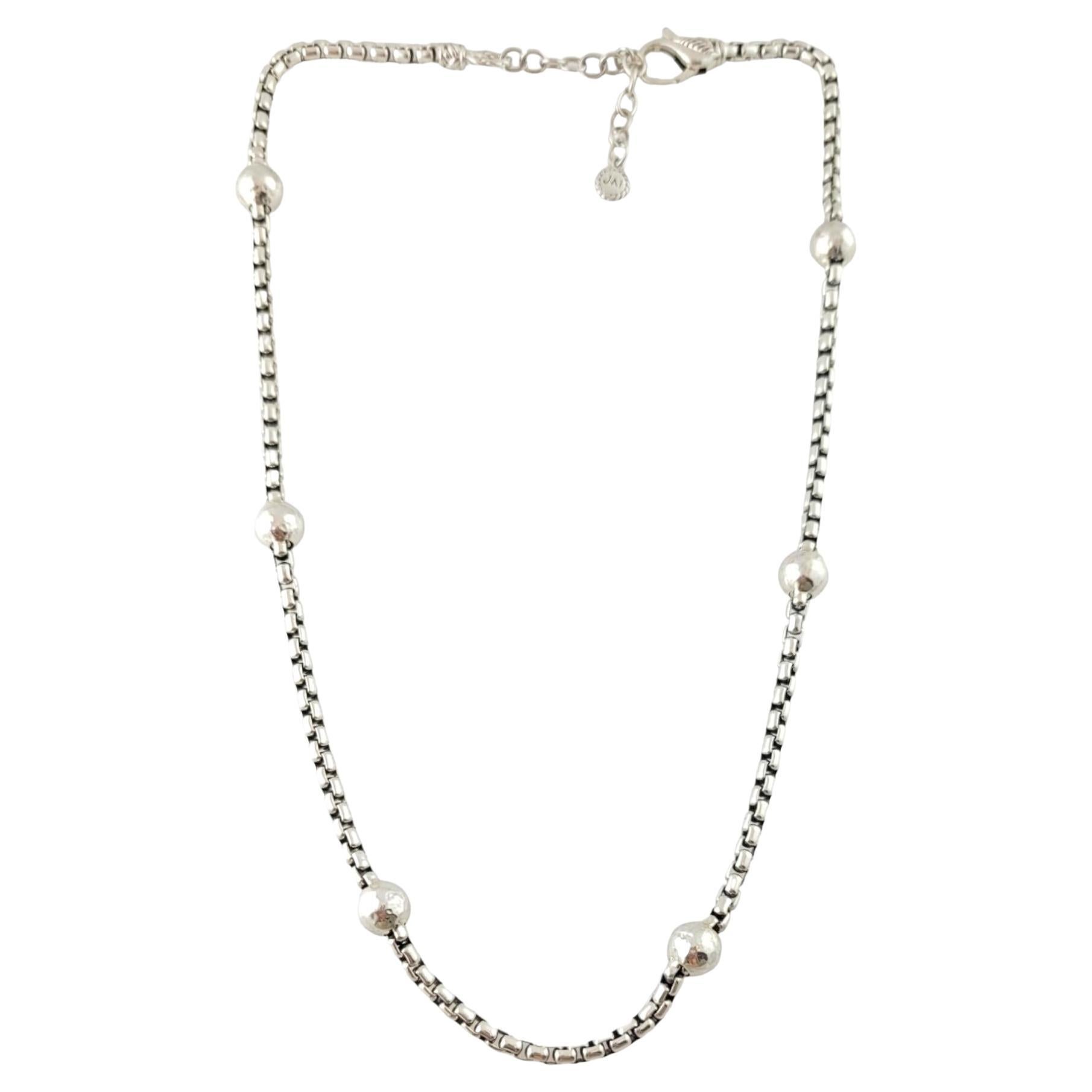 John Hardy JAi Sterling Silver Bead Box Chain Necklace #17461