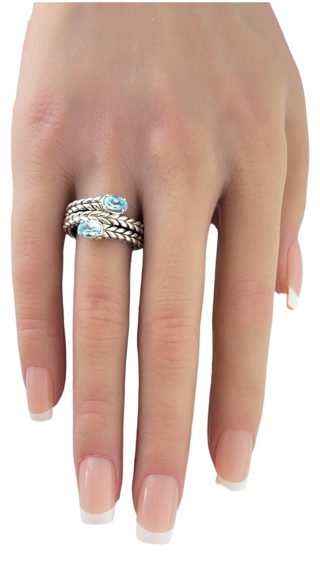 John Hardy JAi Sterling Silver Blue Topaz Ring Size 7 #17487 In Good Condition In Washington Depot, CT