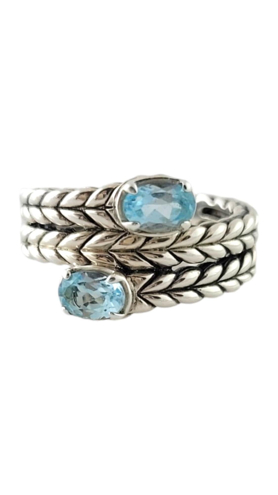 John Hardy JAi Sterling Silver Blue Topaz Ring Size 7 #17487 For Sale
