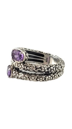 John Hardy JAi Sterling Silver Coil Amethyst Ring Size 6.25 #17502
