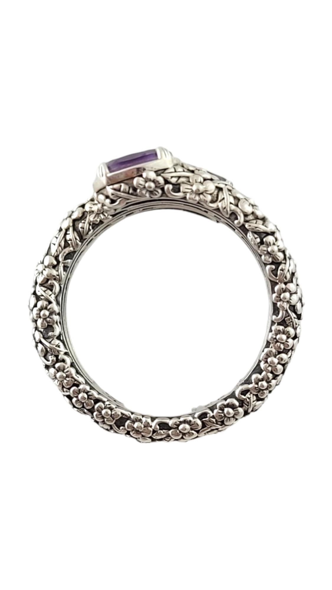 Oval Cut John Hardy JAi Sterling Silver Coil Amethyst Ring Size 6.25 #17502