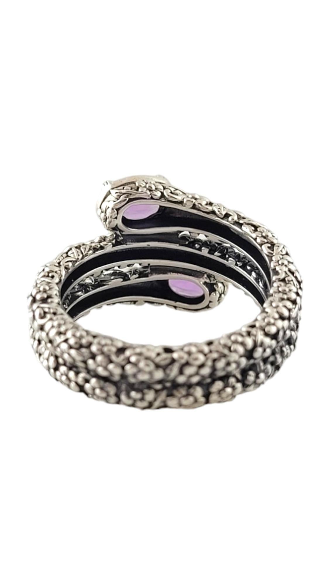 John Hardy JAi Sterling Silver Coil Amethyst Ring Size 6.25 #17502 In Good Condition In Washington Depot, CT