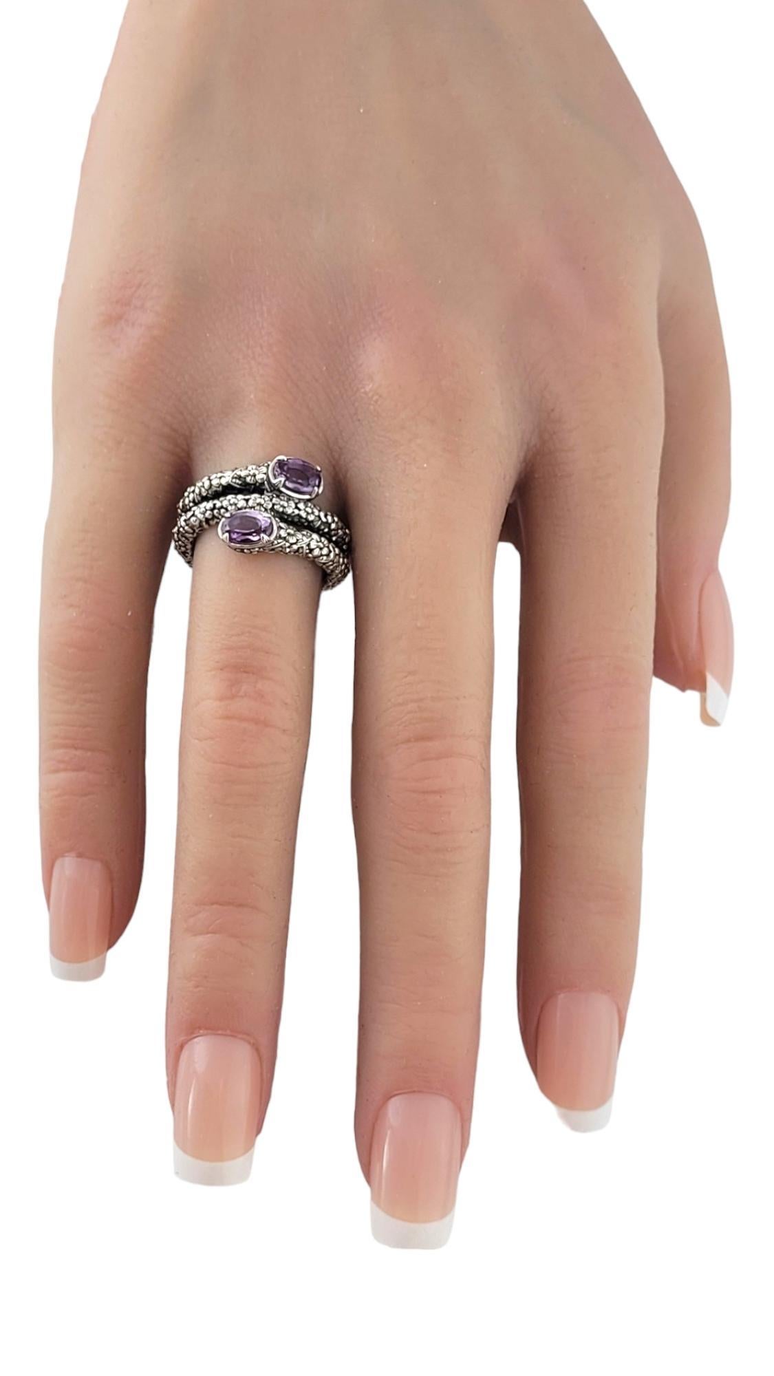 Oval Cut John Hardy JAi Sterling Silver Coil Amethyst Ring Size 6.25 #17502