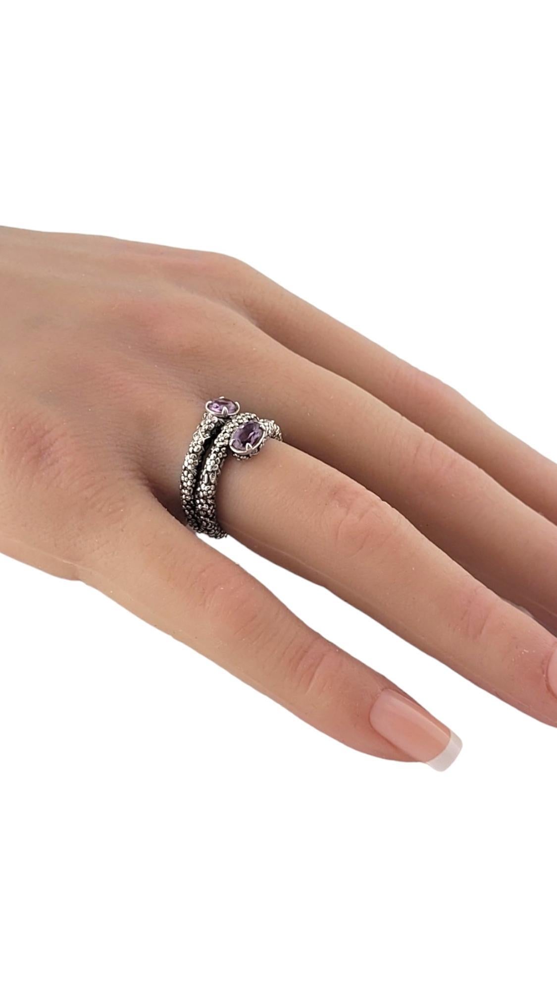John Hardy JAi Sterling Silver Coil Amethyst Ring Size 6.25 #17502 In Good Condition In Washington Depot, CT