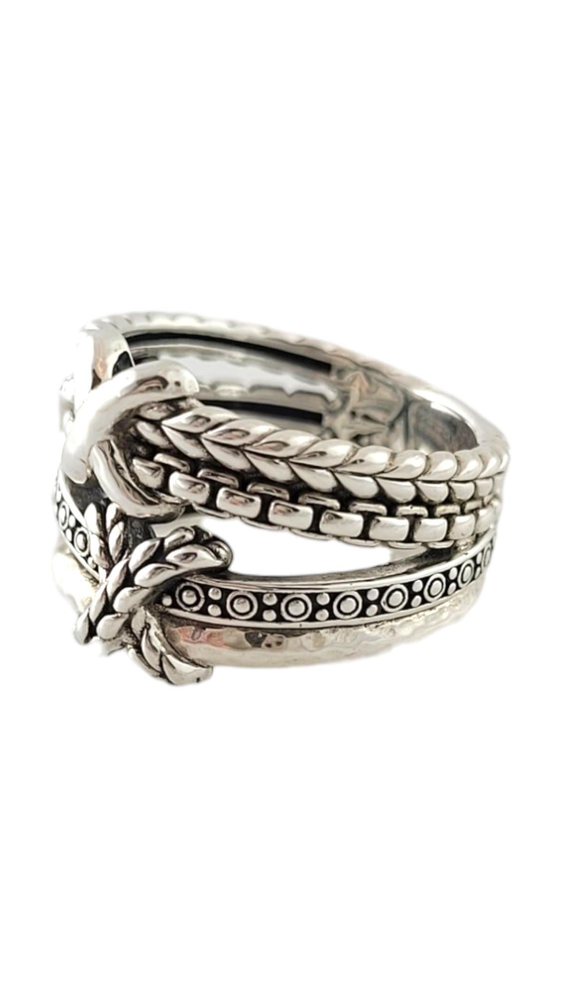 John Hardy JAi Sterling silver Cross Over Cable X Band Size 7

This gorgeous cross over cable X band ring is meticulously crafted from 925 sterling silver and was created by designer John Hardy!

Ring size: 7
Shank: 7.83mm

Weight: 5.65 dwt/ 8.79