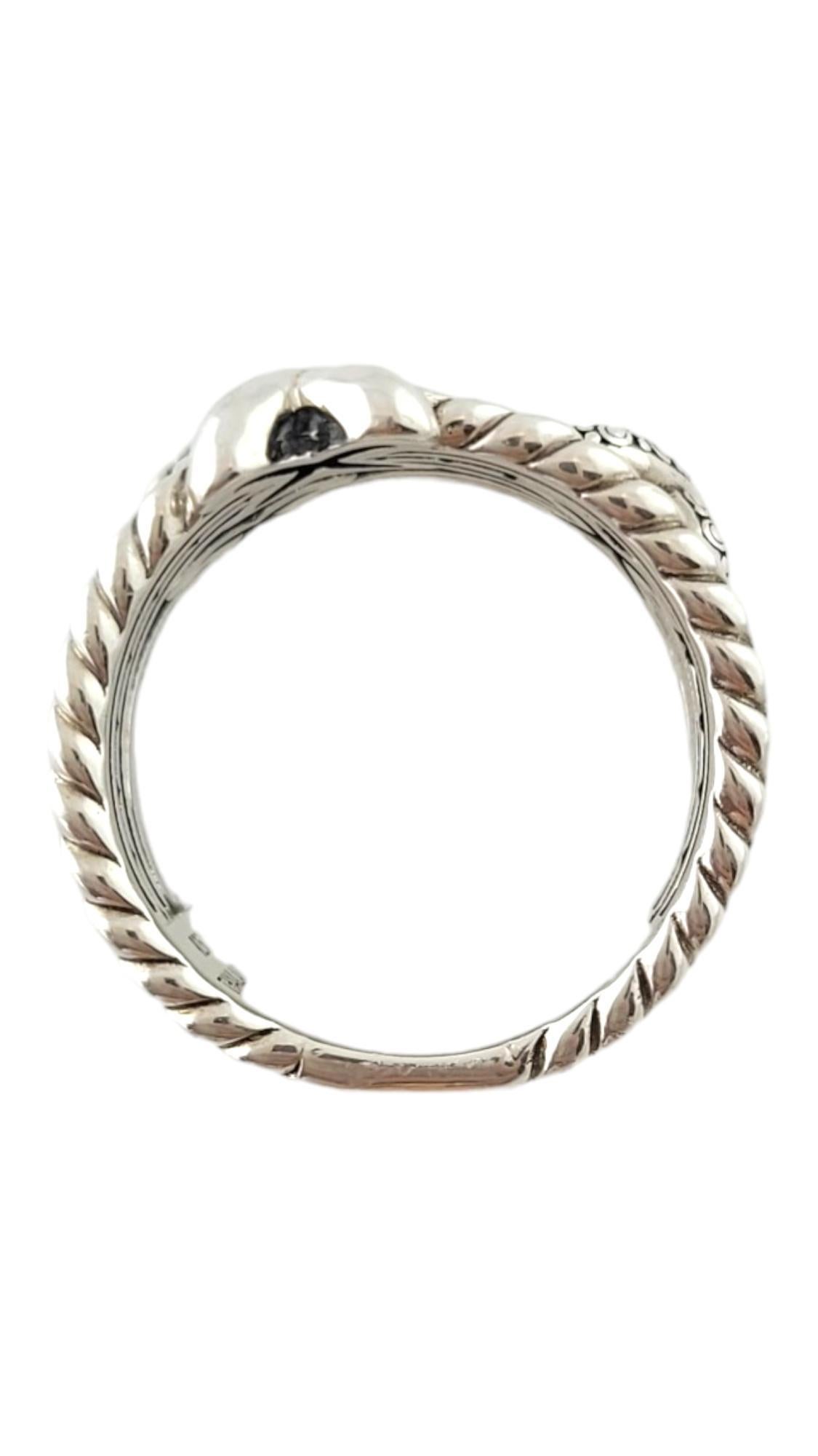 John Hardy JAi Sterling Silver Cross Over Cable X Band Size 7 #17490 In Good Condition In Washington Depot, CT