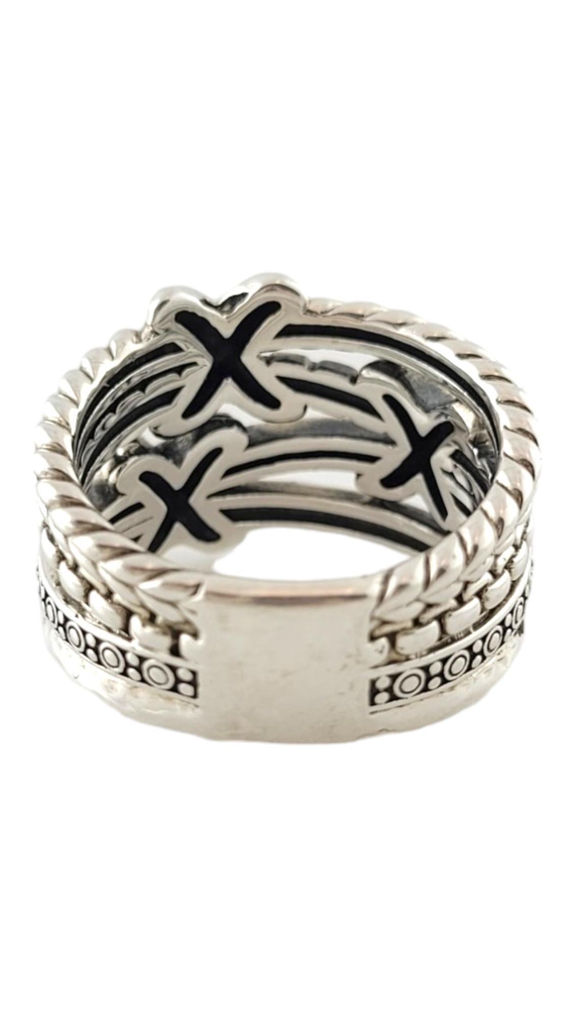 Women's John Hardy JAi Sterling Silver Cross Over Cable X Band Size 7 #17490