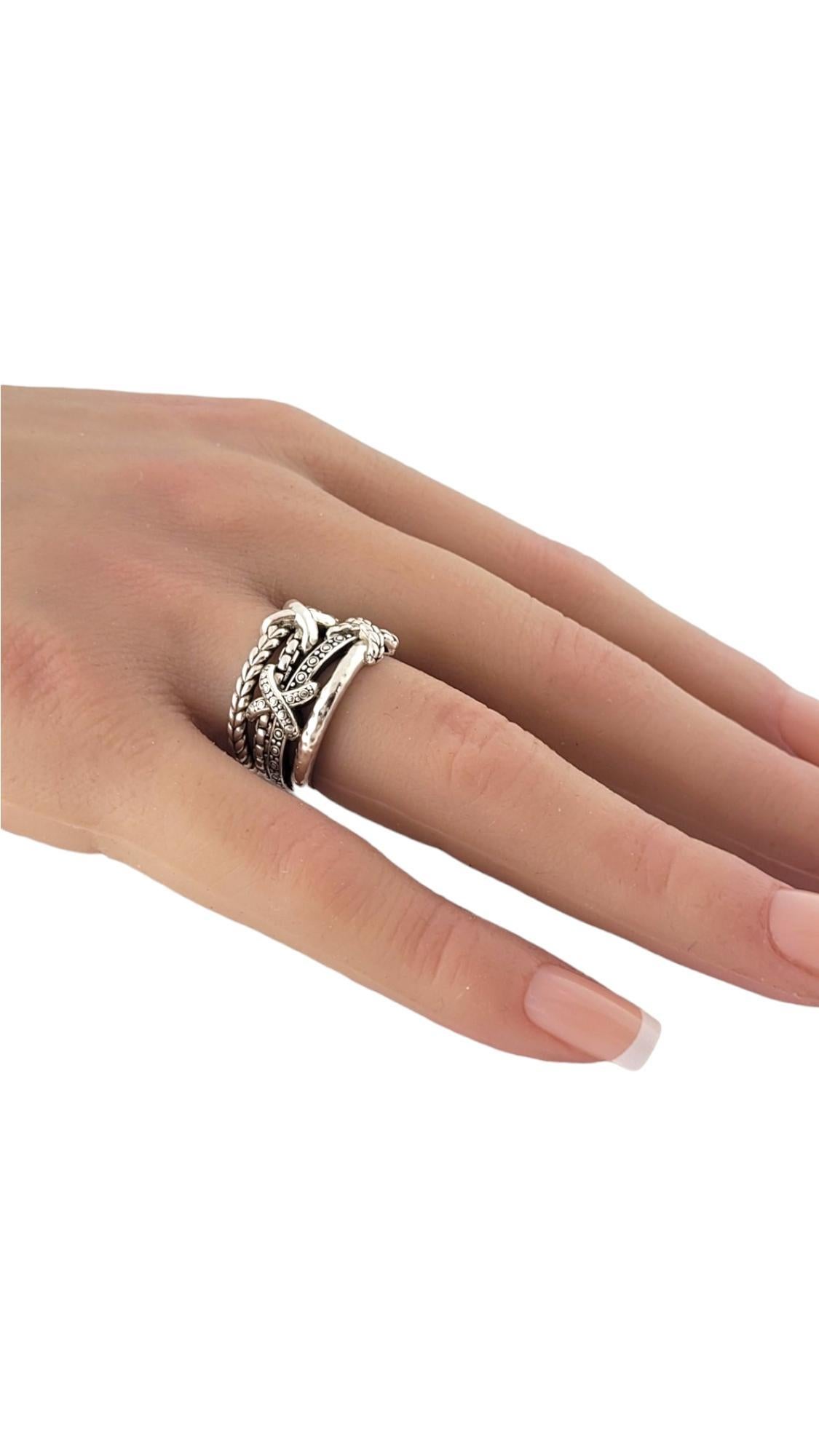 John Hardy JAi Sterling Silver Cross Over Cable X Band Size 7 #17490 4