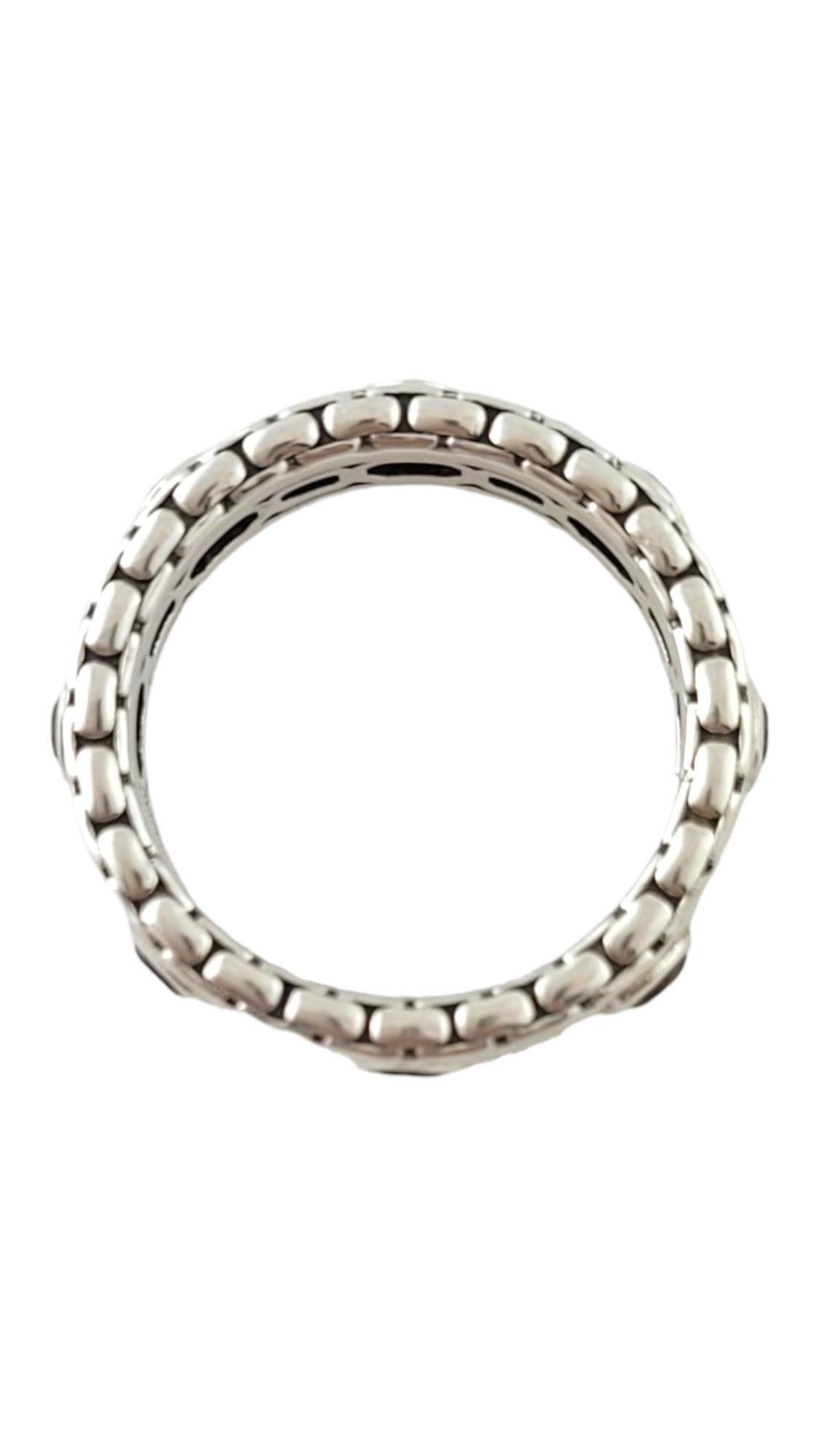 John Hardy JAi Sterling Silver Eternity Garnet Ring Size 6-6.25 #17488 In Good Condition In Washington Depot, CT