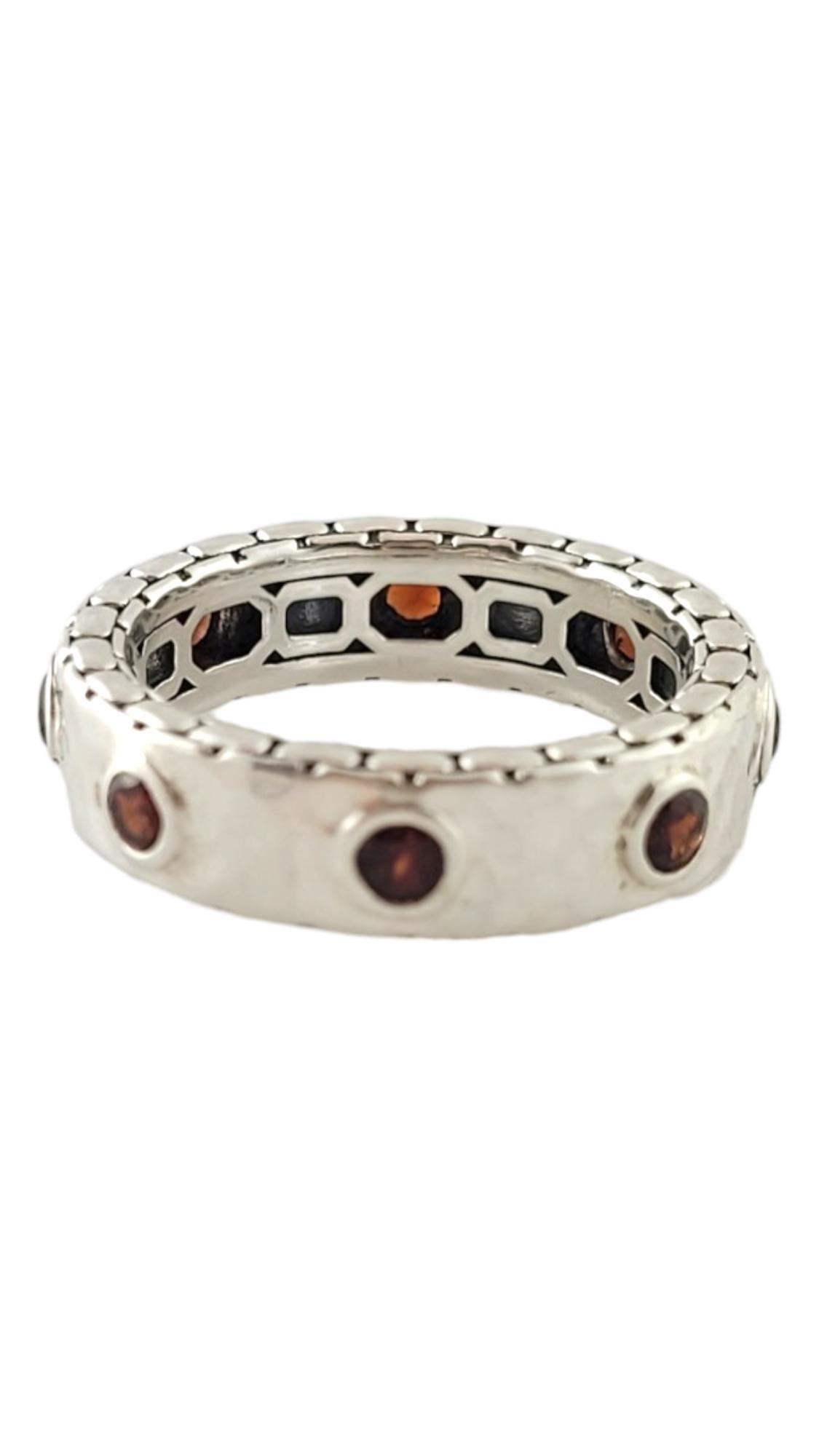 Women's John Hardy JAi Sterling Silver Eternity Garnet Ring Size 6-6.25 #17488