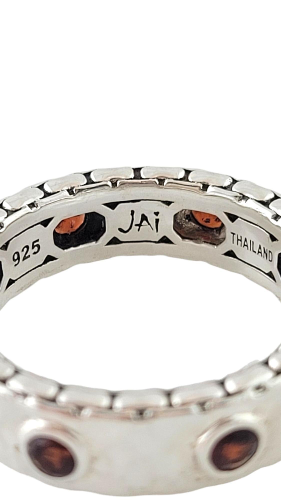 John Hardy JAi Sterling Silver Eternity Garnet Ring Size 6-6.25 #17488 1