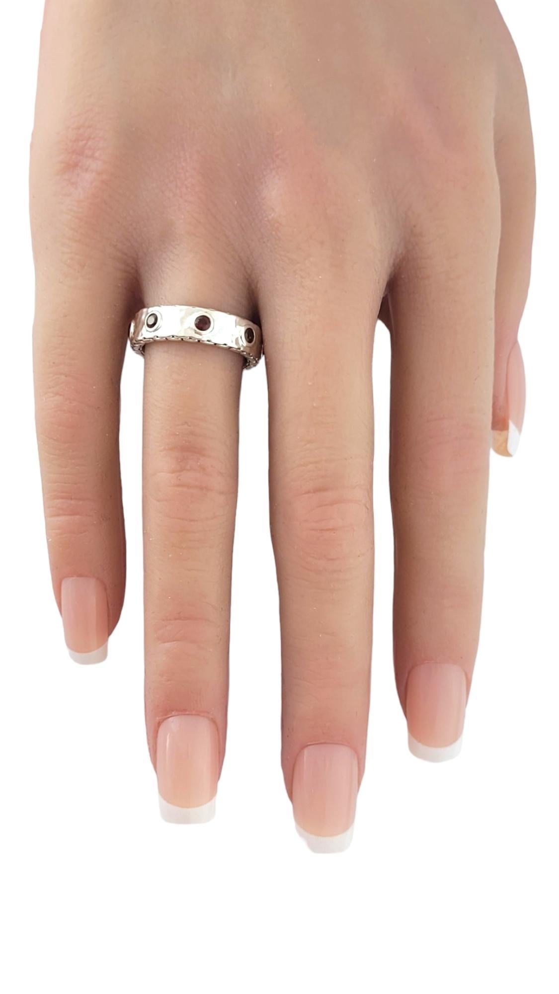 John Hardy JAi Sterling Silver Eternity Garnet Ring Size 6-6.25 #17488 In Good Condition In Washington Depot, CT