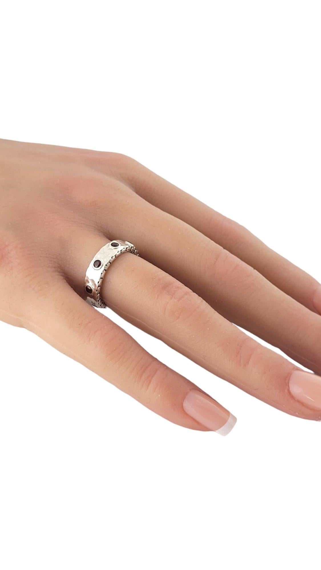 Women's John Hardy JAi Sterling Silver Eternity Garnet Ring Size 6-6.25 #17488