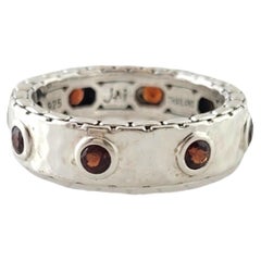 John Hardy JAi Sterling Silver Eternity Garnet Ring Size 6-6.25 #17488