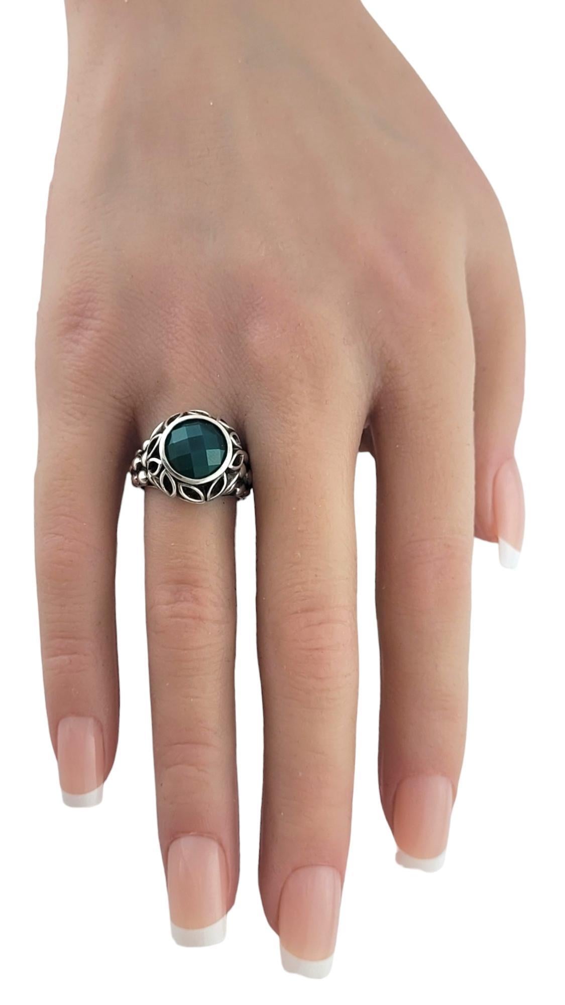 Women's John Hardy JAi Sterling Silver Green Faceted Stone Ring Size 6 #17849 For Sale