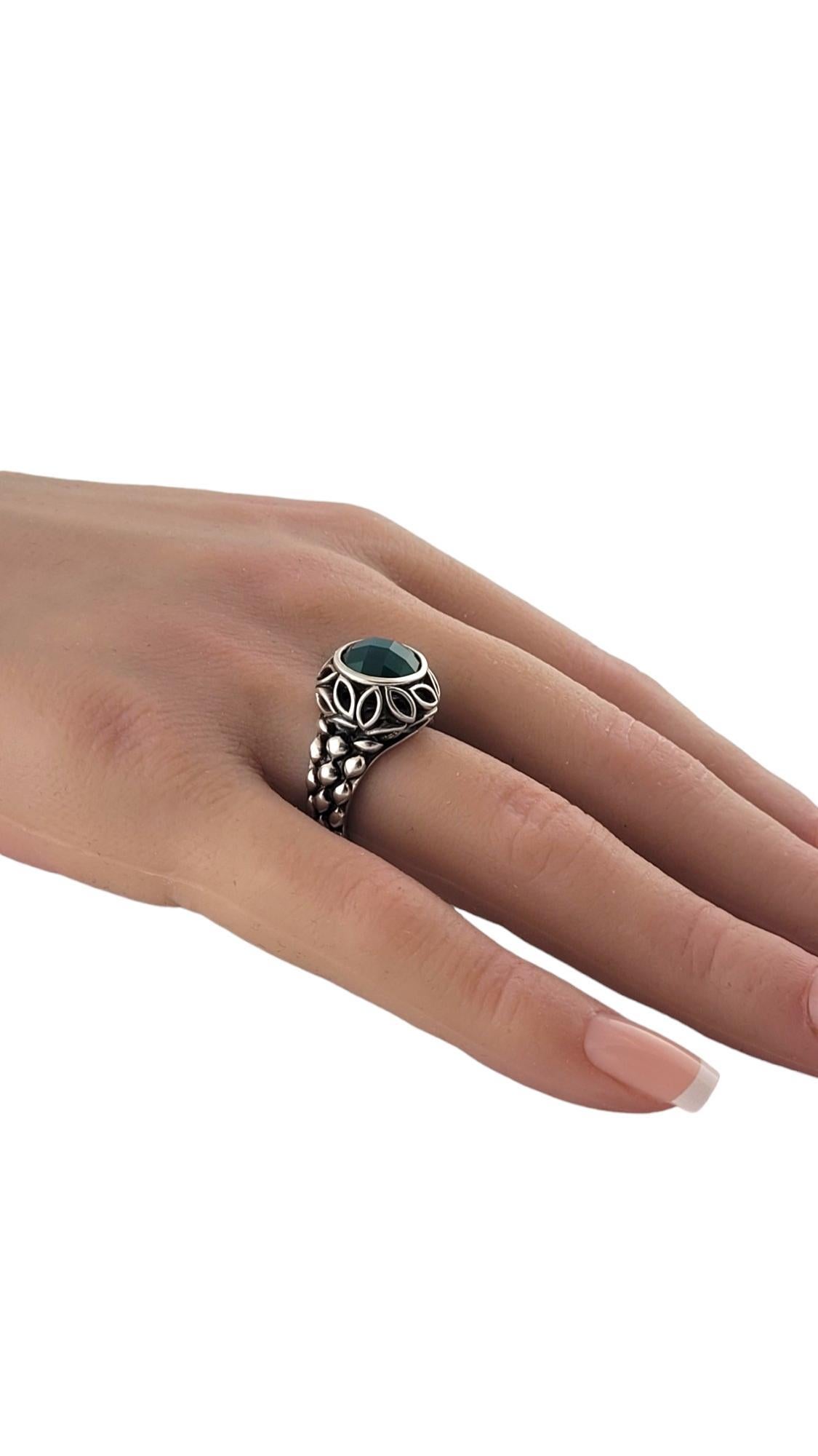 John Hardy JAi Sterling Silver Green Faceted Stone Ring Size 6 #17849 For Sale 1