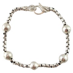 John Hardy JAi Sterling Silver Hammered Bead Box Chain Bracelet #17478