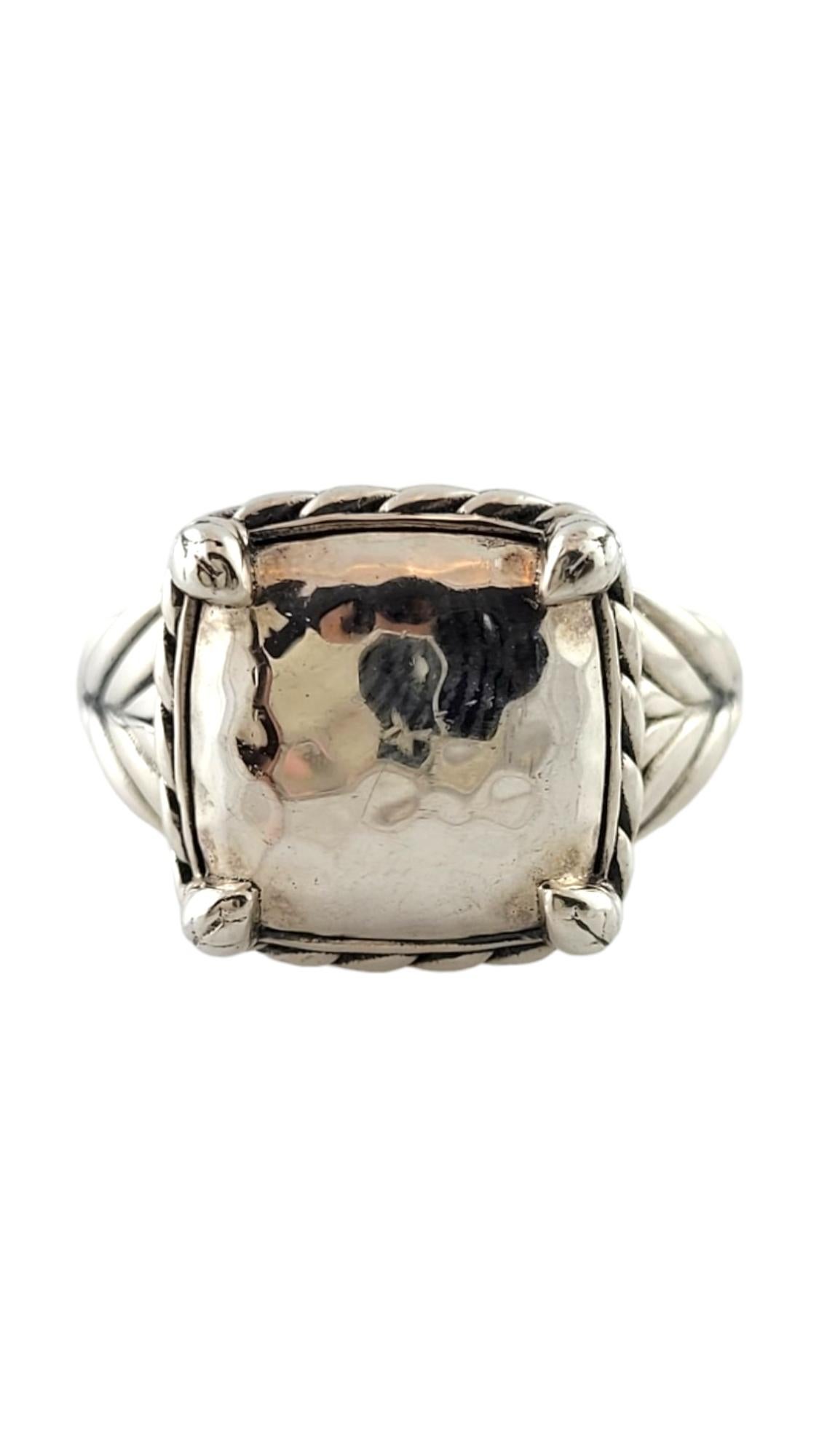 John Hardy JAi Sterling Silver Hammered Ring Size 9

This gorgeous sterling silver hammered ring was created by amazing designer John Hardy and would look amazing on anybody!

Ring size: 9
Shank: 3.80mm
Front: 15.45mm X 15.45mm X 6.20mm

Weight: