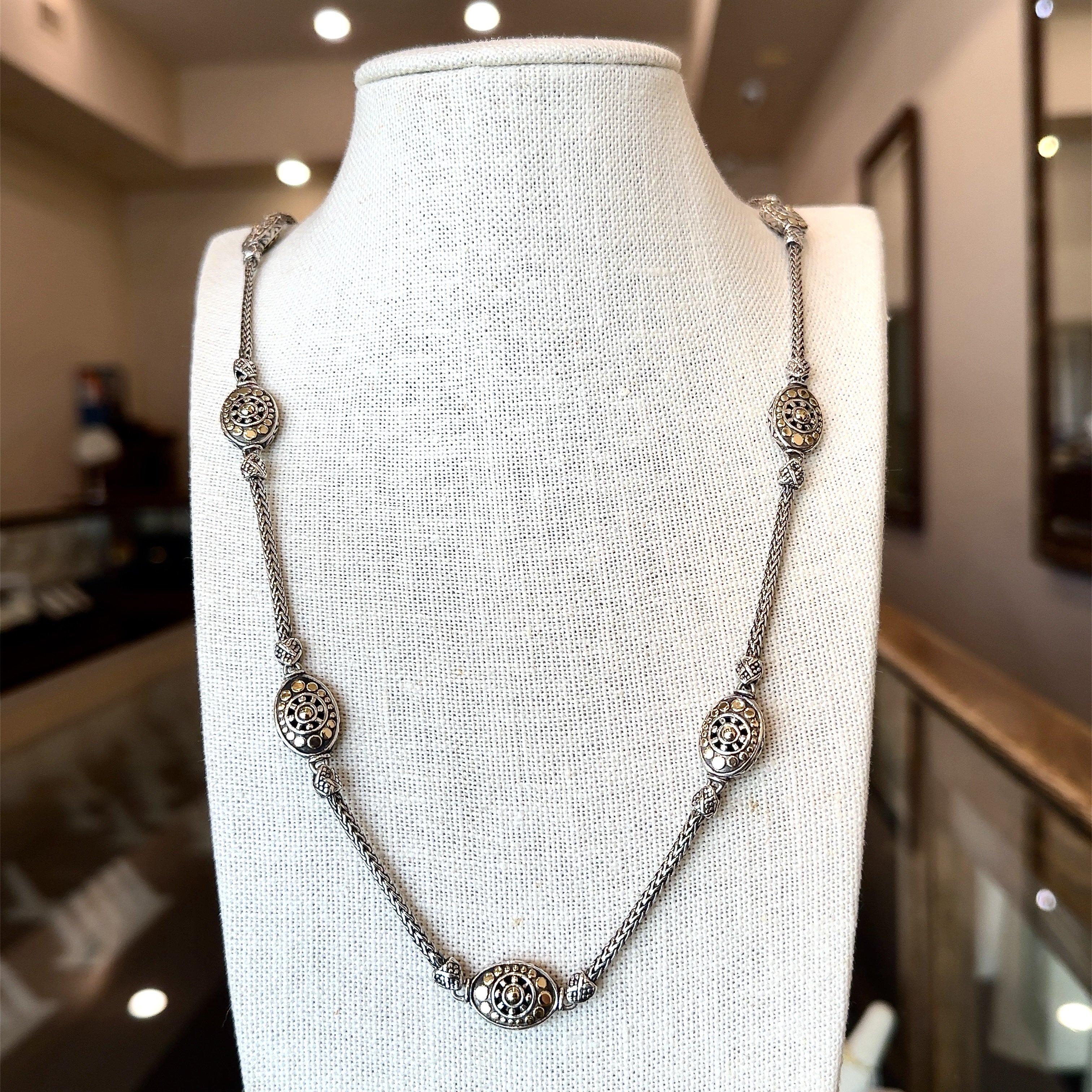 Collana Fabiani in argento con pendente punto luce in oro bianco 18Kt