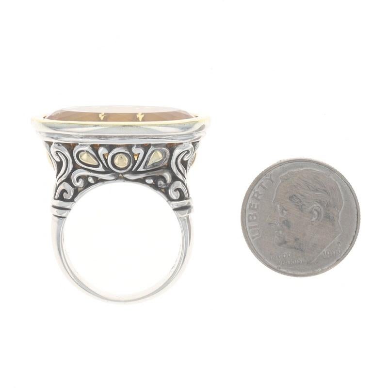 John Hardy Jaisalmer Citrine Cocktail Solitaire Ring - Sterling Silver 18k Oval in vendita 1