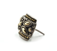 John Hardy Jaisalmer Collection 18 Karat Yellow Gold and Sterling Silver Earring