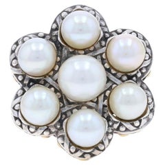 John Hardy Jaisalmer Cultured Pearl Cocktail Ring Sterling 925 Yellow Gold 18k
