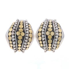 John Hardy Jaisalmer Large Stud Earrings - Sterling 925 Yellow Gold 18k Pierced