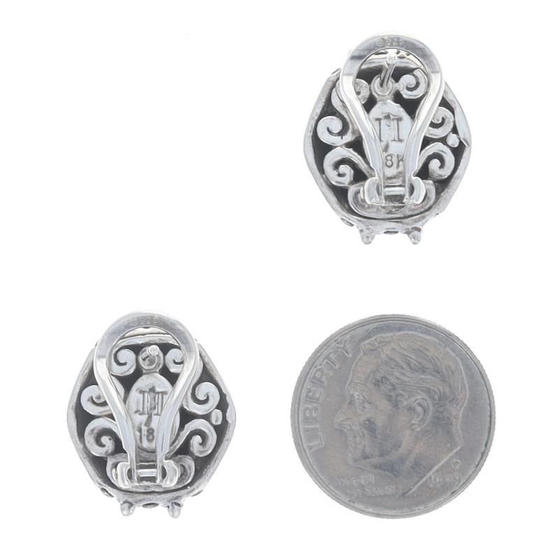 Women's John Hardy Jaisalmer Large Stud Earrings - Sterling 925 Yellow Gold 18k Pierced For Sale