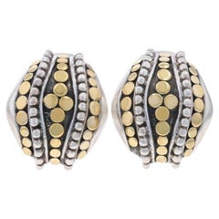 John Hardy Jaisalmer Large Stud Earrings - Sterling 925 Yellow Gold 18k Pierced