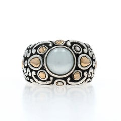 John Hardy Jaisalmer Pearl Ring Sterling 925 Yellow Gold 18k SZ 6 Solitaire