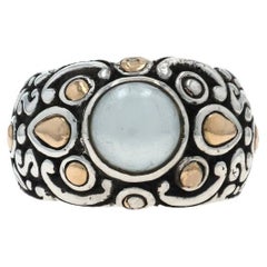 John Hardy Jaisalmer Pearl Ring Sterling 925 Yellow Gold 18k SZ 6 Solitaire