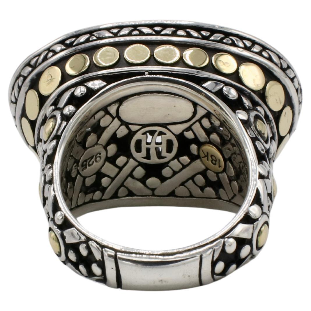 John Hardy Jaisalmer Sterling Silver & 18K Yellow Gold Oval Dot Dome Ring en Excelente estado para la venta en  Baltimore, MD