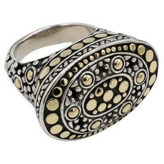 John Hardy Jaisalmer Sterling Silver & 18K Yellow Gold Oval Dot Dome Ring
