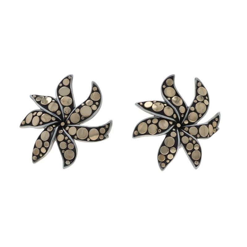 John Hardy Jasmine Flower Lg - Orecchini a perno in oro giallo Sterling 925 18k in vendita