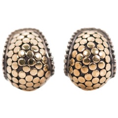 John Hardy Kali Collection 18 Karat Yellow Gold and Sterling Silver Earrings