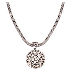 John Hardy Kali Enhancer Pendant with Wheat Chain Necklace Sterling Silver