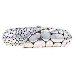 John Hardy Kali Overlap Hinged Bangle Bracelet 6 3/4" - Sterling Silver 925