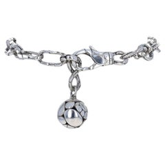 John Hardy Kali Kieselstein Ball Charme Armband 7 1/4" - Sterling Silber 925