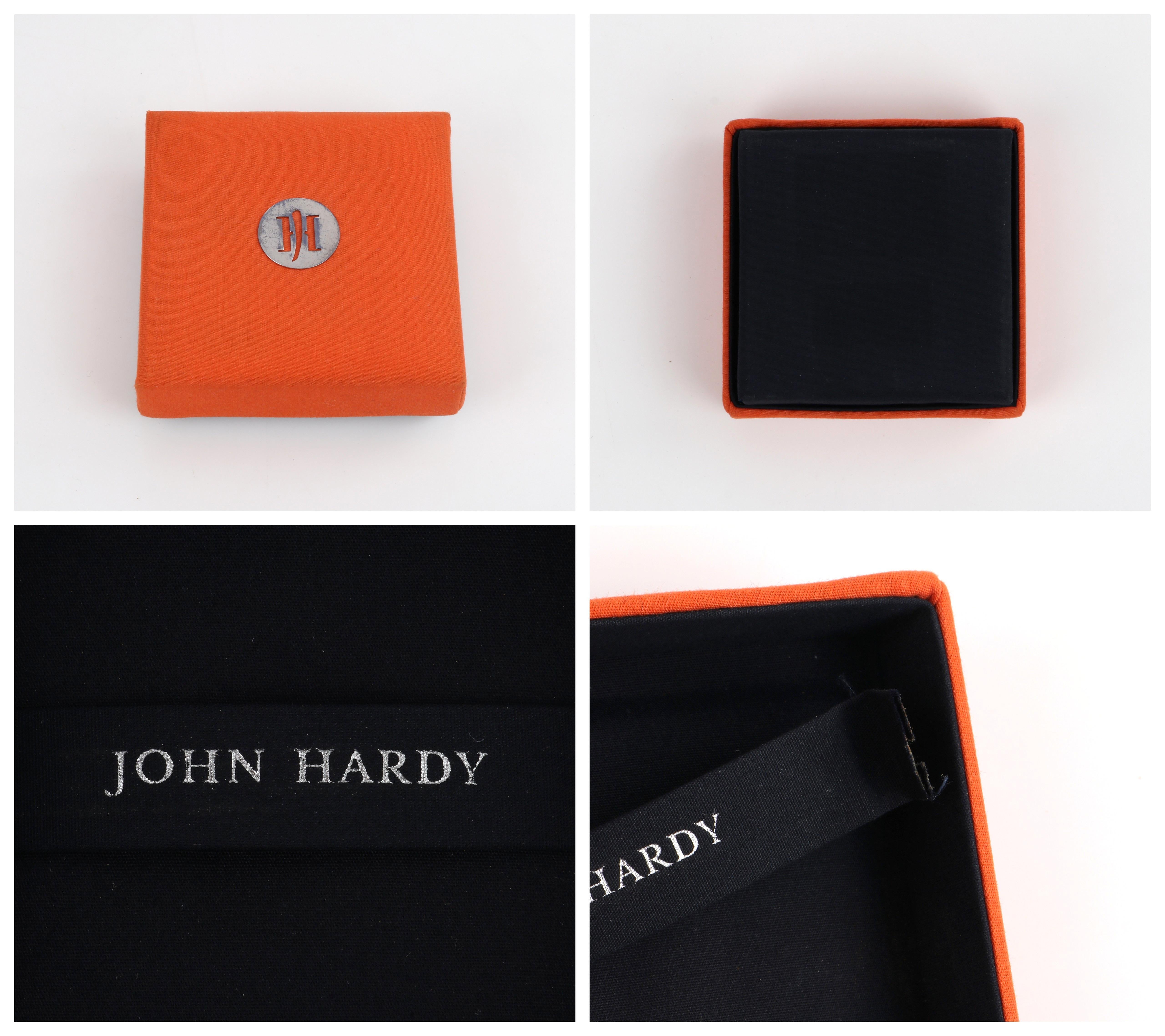 JOHN HARDY “Kali” Sterling Silver Carved Pebble Dot Small Hoop Earrings w/Box 2