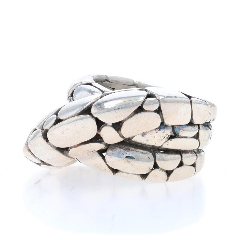 John Hardy Kali Twist Band - Sterling Silber 925 Crossover Aussage Ring SZ 7 Damen im Angebot